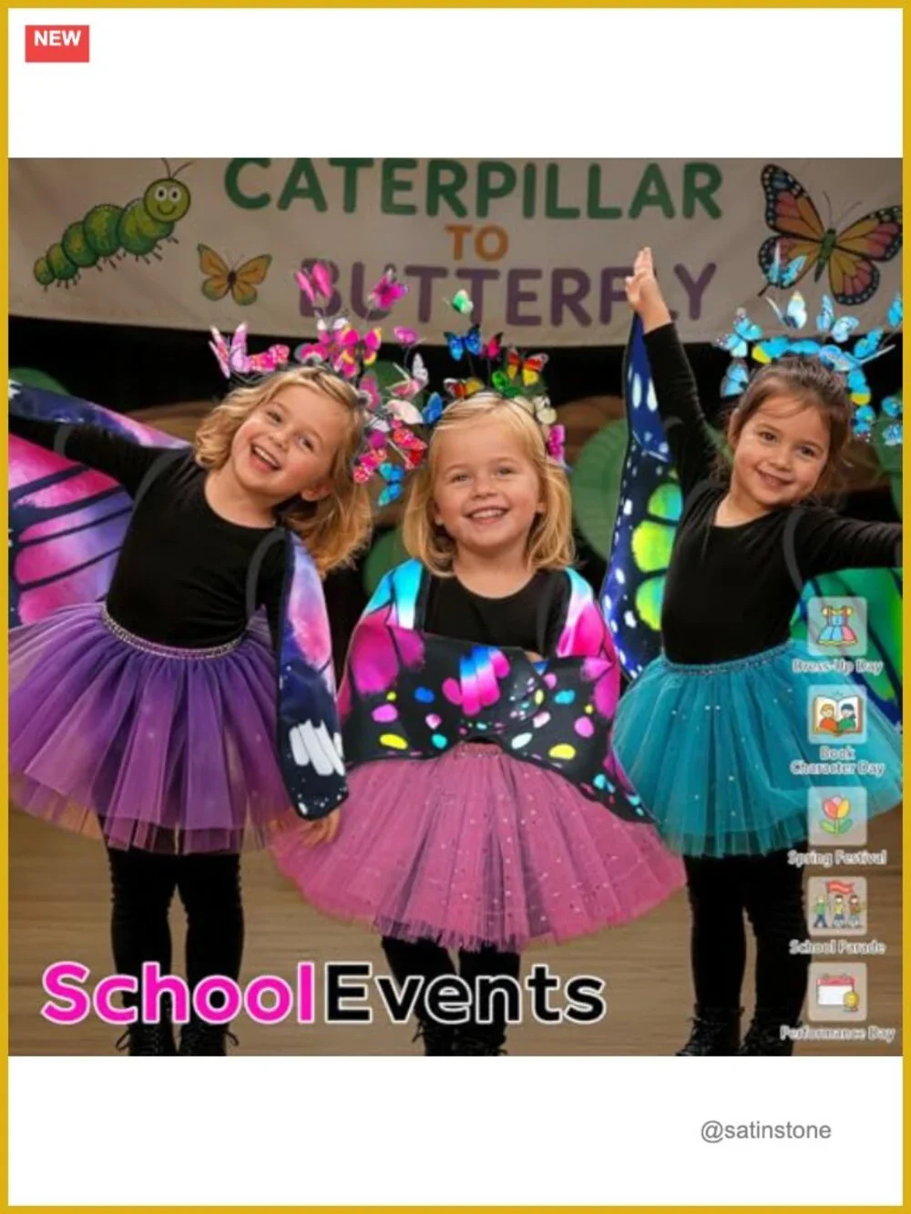 Toddler Butterfly Wings Costume Dress-Up for Girls Boys Halloween